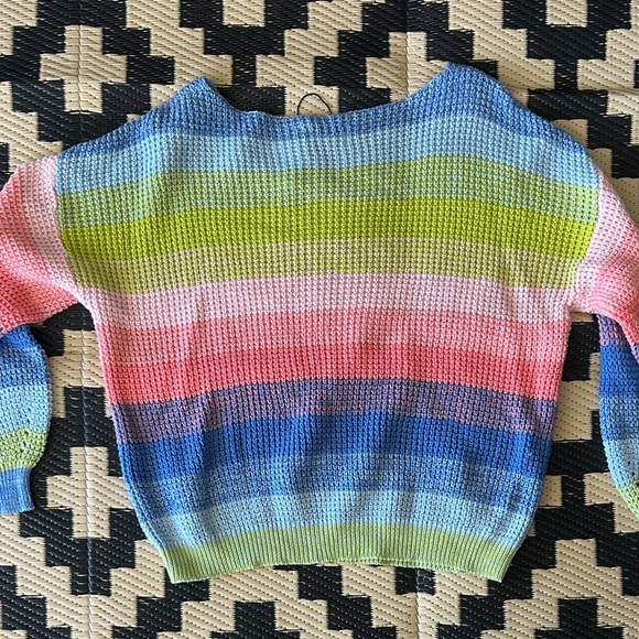 NWT 27 Miles Cinzia Ombré Pullover Rainbow Knit Sweater - Picture 4 of 5